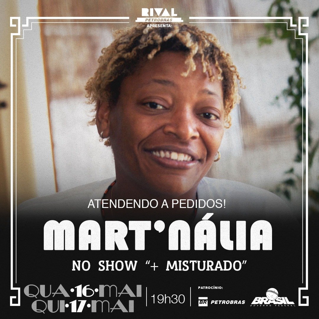 Mart’nália – Show do CD “+ Misturado” (16 e 17/05)
